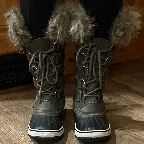 SOREL JOAN OF ARCTIC SNOW BOOTS WINTER TAUPE GREY - Picture 4 of 10